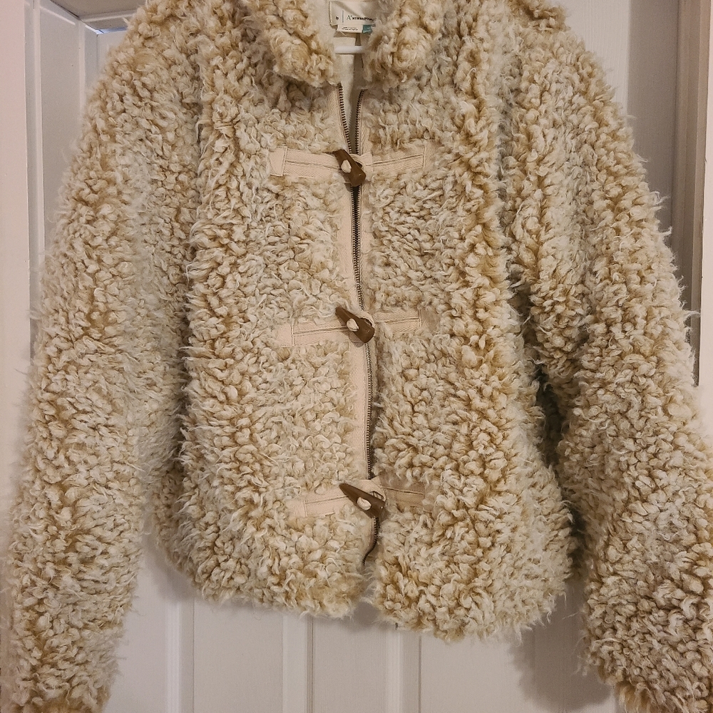 Anthropologie Cream Teddy Jacket